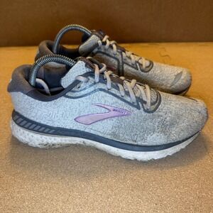 Brooks Adrenaline GTS 20 Womens 10 Grey Purple Running Shoes 1202961B030